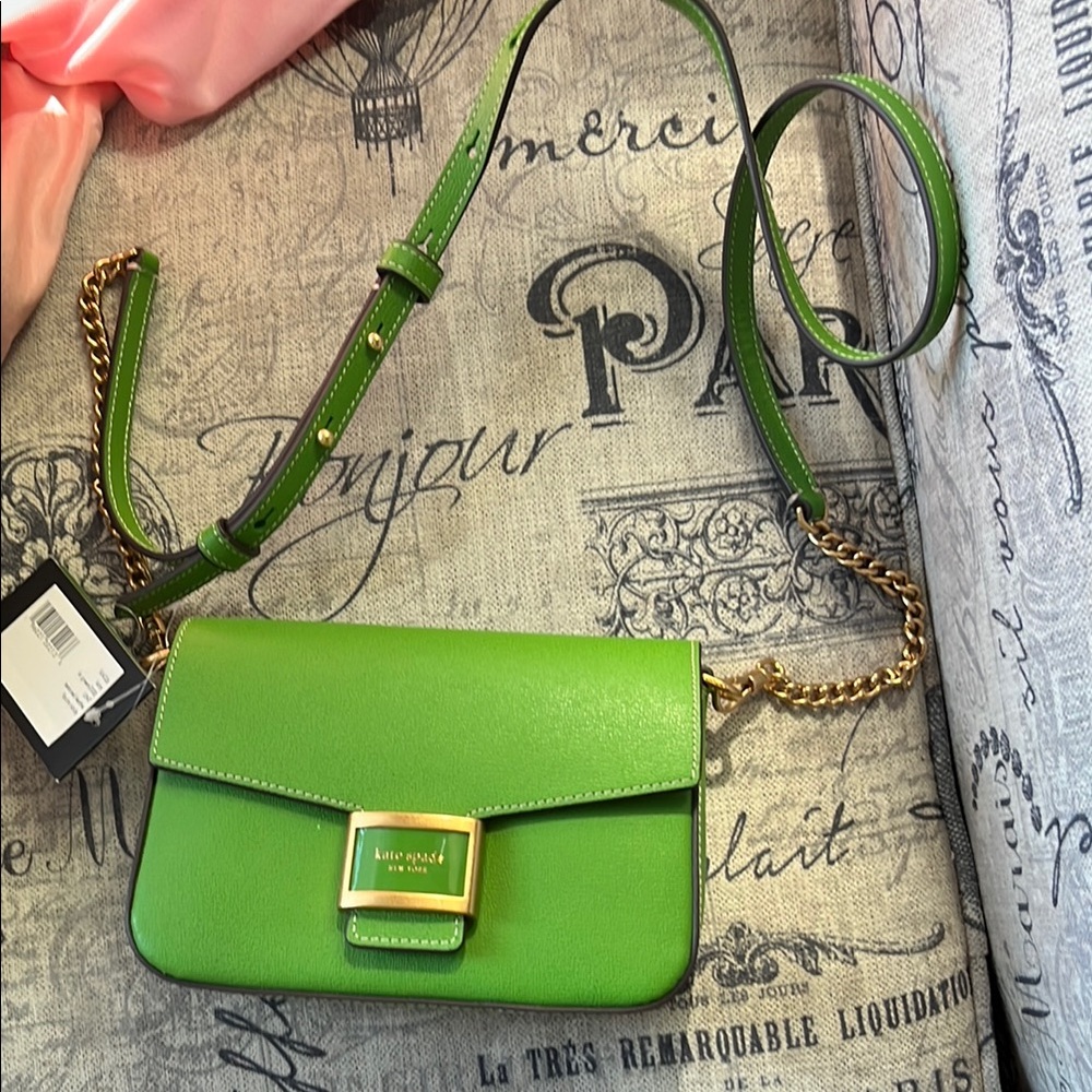 kate spade Katy Green Leather Crossbody Bag nwts